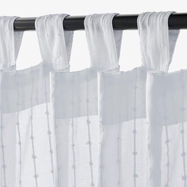 MATILDA Langsir nipis, 1 pasang, putih/dengan tab atas, 140x250 cm