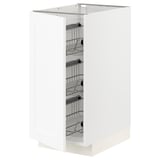 METOD Kabinet dasar + bakul dawai, putih Enköping/putih kesan kayu, 40x60x80 cm