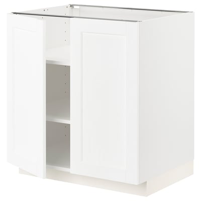 METOD Kabinet dasar + para-para/2 pintu, putih Enköping/putih kesan kayu, 80x60x80 cm