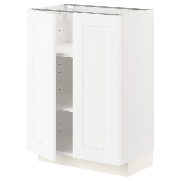 METOD Kabinet dasar + para-para/2 pintu, putih Enköping/putih kesan kayu, 60x37x80 cm