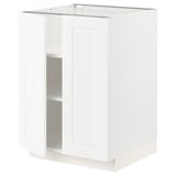 METOD Kabinet dasar + para-para/2 pintu, putih Enköping/putih kesan kayu, 60x60x80 cm