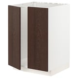 METOD Kabinet dasar sink + 2 pintu, putih/Sinarp coklat, 60x60x80 cm