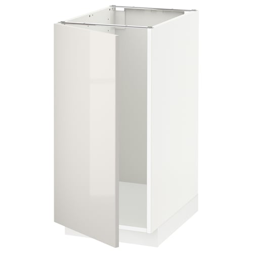 METOD Kabinet dasar sink/pengisih, putih/Ringhult kelabu muda, 40x60x80 cm
