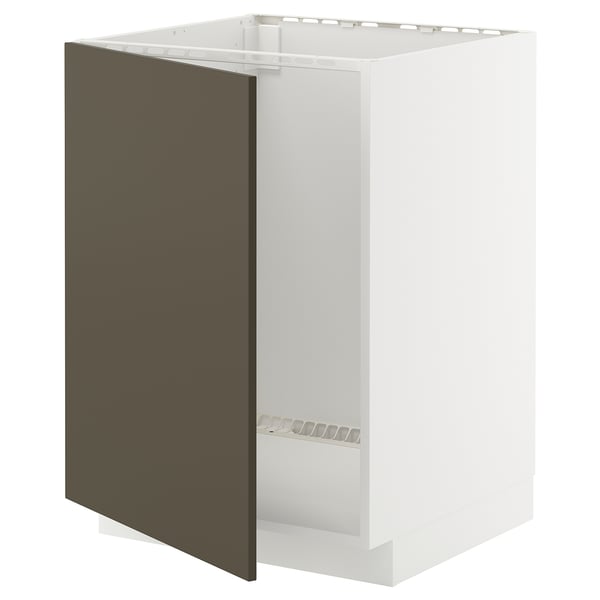 METOD Kabinet dasar untuk sink, putih/Havstorp coklat kuning air, 60x60x80 cm