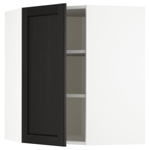 METOD Kabinet ddg pjru dgn para, putih/Lerhyttan berwarna hitam, 68x37x80 cm