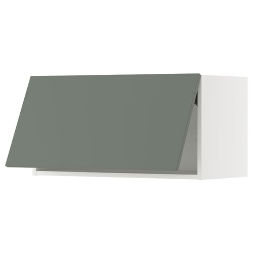 METOD Kabinet dinding melintang, putih/Nickebo kelabu-hijau kusam, 80x37x40 cm