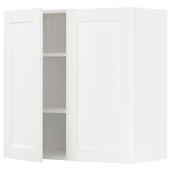 METOD Kabinet dinding + para-para/2 pintu, putih Enköping/putih kesan kayu, 80x37x80 cm