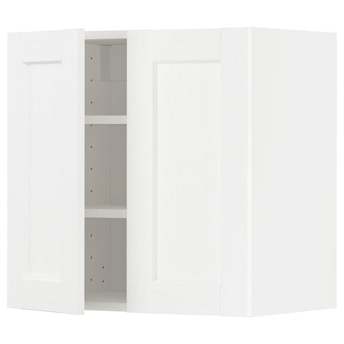 METOD Kabinet dinding + para-para/2 pintu, putih Enköping/putih kesan kayu, 60x37x60 cm