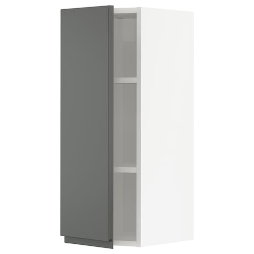 METOD Kabinet dinding + para-para, putih/Voxtorp kelabu gelap, 30x37x80 cm