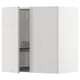 METOD Kabinet dinding + pengetus/2 pintu, putih/Ringhult kelabu muda, 60x37x60 cm