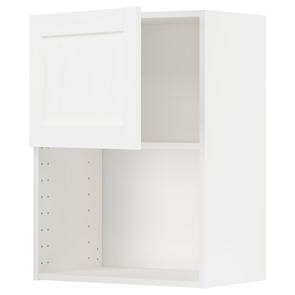 METOD Kabinet dinding untuk ketuhar mikro, putih Enköping/putih kesan kayu, 60x37x80 cm