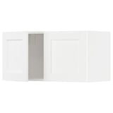 METOD Kabinet tinggi + 2 pintu, putih Enköping/putih kesan kayu, 80x37x40 cm