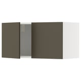 METOD Kabinet tinggi + 2 pintu, putih/Havstorp coklat kuning air, 80x37x40 cm
