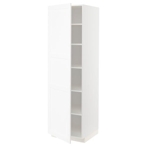 METOD Kabinet tinggi dengan para-para, putih Enköping/putih kesan kayu, 60x60x200 cm