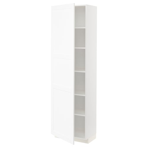 METOD Kabinet tinggi dengan para-para, putih Enköping/putih kesan kayu, 60x37x200 cm