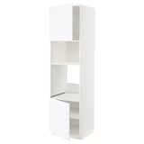 METOD Kabinet tinggi ketuhar/mikro+pintu, putih Enköping/putih kesan kayu, 60x60x220 cm