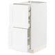 METOD / MAXIMERA Kabinet dasar 2 depan/laci, putih Enköping/putih kesan kayu, 40x60x80 cm