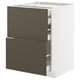 METOD / MAXIMERA Kabinet dasar 2 depan/laci, putih/Havstorp coklat kuning air, 60x60x80 cm