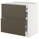 METOD / MAXIMERA Kabinet dasar 2 depan/laci, putih/Havstorp coklat kuning air, 80x60x80 cm