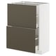 METOD / MAXIMERA Kabinet dasar + 2 laci, putih/Havstorp coklat kuning air, 60x37x80 cm