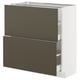 METOD / MAXIMERA Kabinet dasar + 2 laci, putih/Havstorp coklat kuning air, 80x37x80 cm
