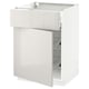 METOD / MAXIMERA Kabinet dasar + bakul/laci/pintu, putih/Ringhult kelabu muda, 60x60x80 cm
