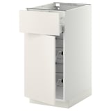 METOD / MAXIMERA Kabinet dasar + bakul/laci/pintu, putih/Veddinge putih, 40x60x80 cm