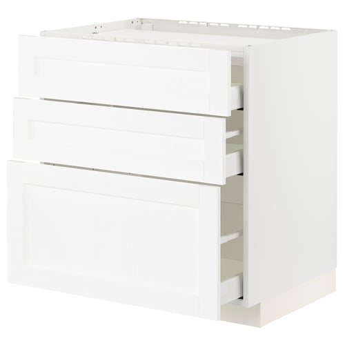 METOD / MAXIMERA Kabinet dasar hob/3 depan/3 laci