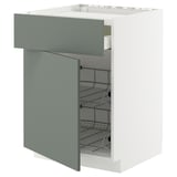 METOD / MAXIMERA Kabinet dasar hob/laci/2 bakul