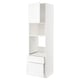 METOD / MAXIMERA Kabinet tinggi ketuhar/mikro+pintu, putih Enköping/putih kesan kayu, 60x60x220 cm