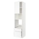METOD / MAXIMERA Kabinet tinggi ketuhar/mikro+pintu, putih Enköping/putih kesan kayu, 60x60x240 cm