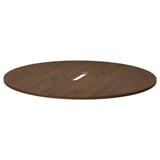 MITTZON Atas meja, bulat/venir kayu walnut, 120 cm
