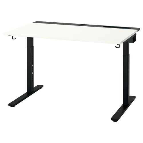 MITTZON Meja, putih/hitam, 120x80 cm