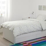 MÖJLIGHET Sarung duvet dan sarung bantal, putih/mozek bercorak, 150x200/50x80 cm