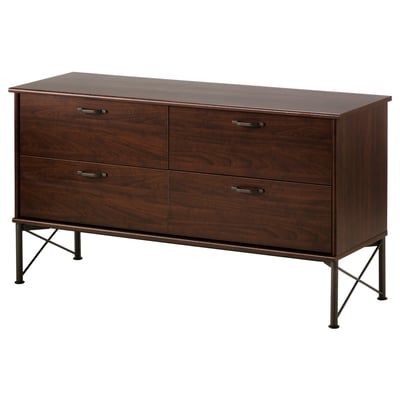 MUSKEN Almari 4 laci, coklat, 118x65 cm