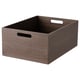 NÄBBIG Kotak utk menyimpan, coklat, 26x35x15 cm