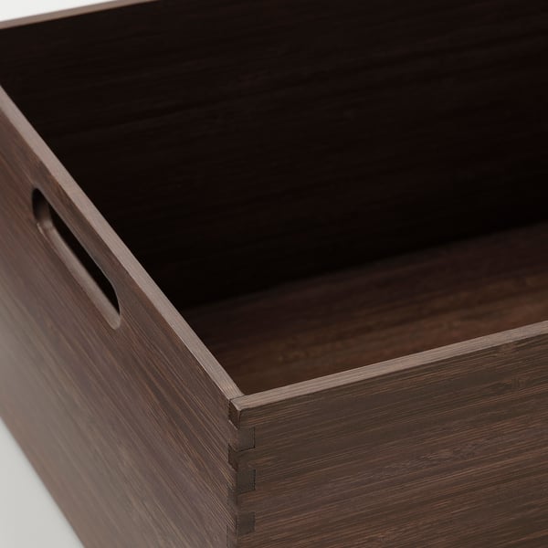 NÄBBIG Kotak utk menyimpan, coklat, 26x35x15 cm