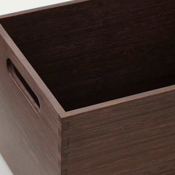 NÄBBIG Kotak utk menyimpan, coklat, 17x26x15 cm