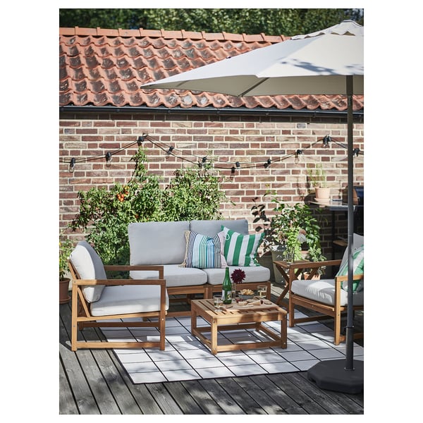 NÄMMARÖ Tempat duduk sofa modular, luar, coklat muda berwarna