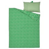 NATTHÄGER Sarung duvet dan sarung bantal, hijau/buaya, 150x200/50x80 cm