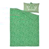 NATTHÄGER Sarung duvet dan sarung bantal, hijau/buaya, 150x200/50x80 cm