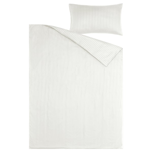 NATTJASMIN Sarung duvet dan sarung bantal, putih, 150x200/50x80 cm