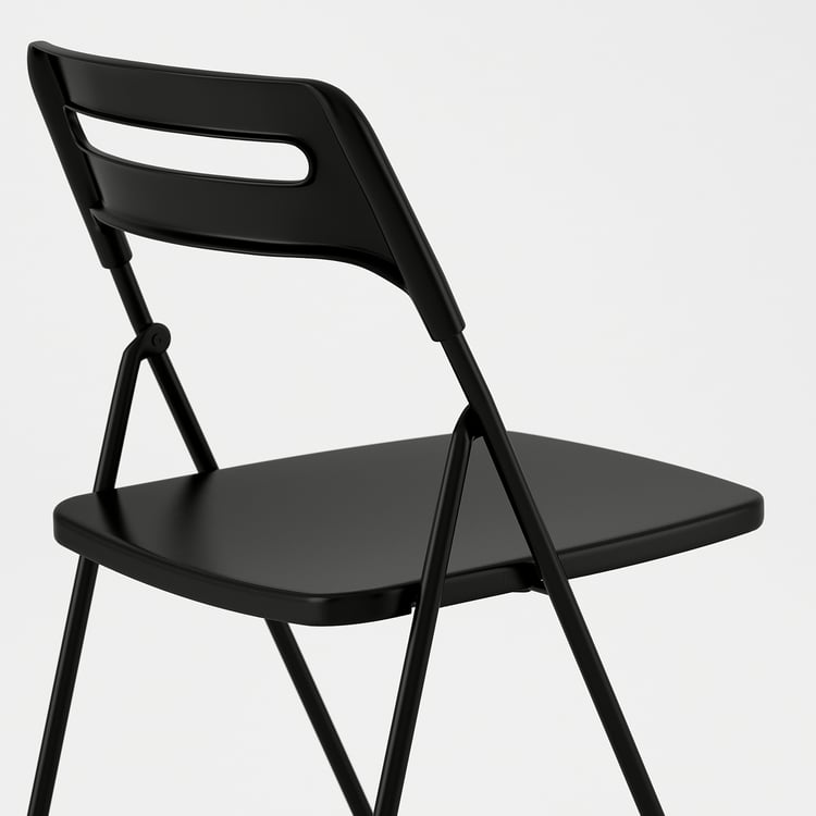 NISSE Kerusi lipat, hitam IKEA