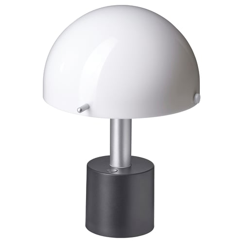 NÖDMAST Lampu mudah alih LED berbateri, putih/hitam, 26 cm