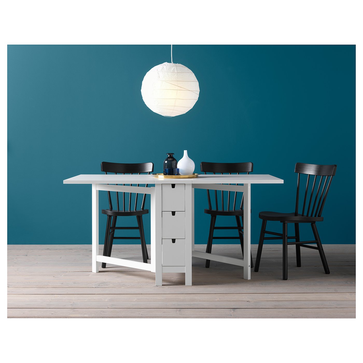 Norden Meja Kaki Lipat Putih 26 89 152x80 Cm Ikea
