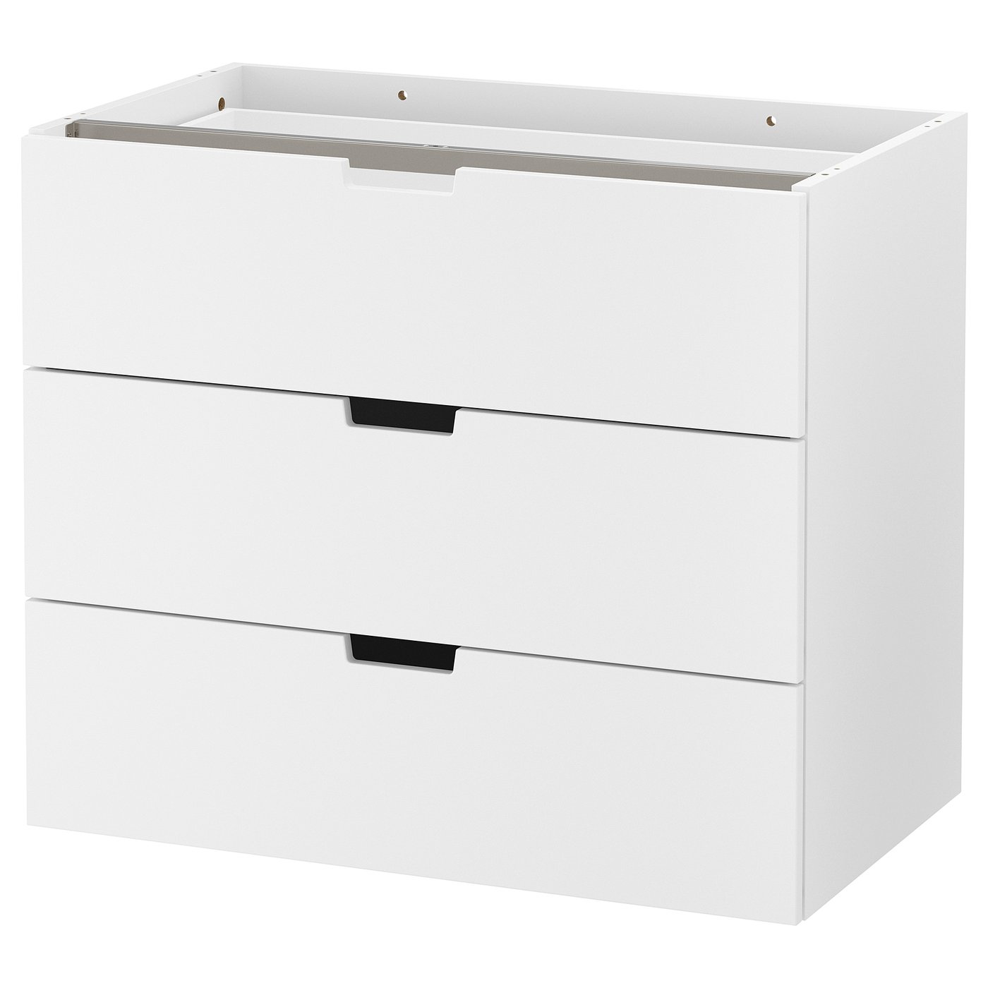 NORDLI Almari 3 laci bermodul, putih, 80x68 cm