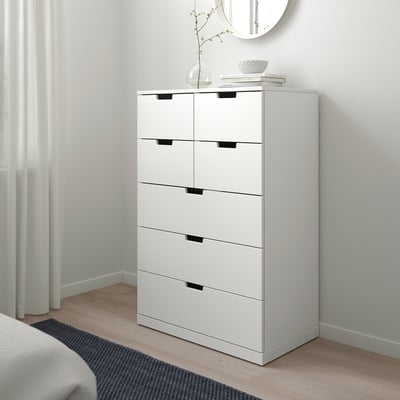 NORDLI Almari 7 laci, putih, 80x122 cm