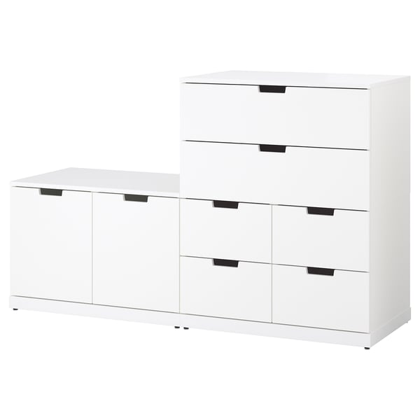 NORDLI Almari 8 laci, putih, 160x99 cm