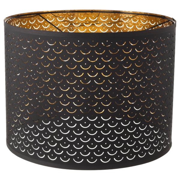 NYMÖ Terendak lampu, hitam/warna loyang, 44 cm