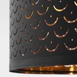 NYMÖ Terendak lampu, hitam/warna loyang, 44 cm